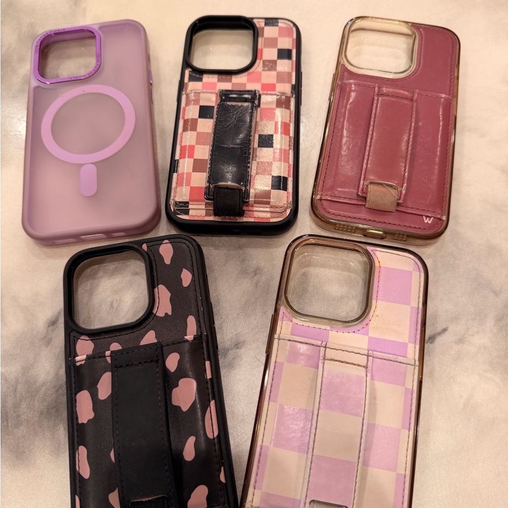 iPhone 14 Pro wallie Case Set - Purple, Pink, Black